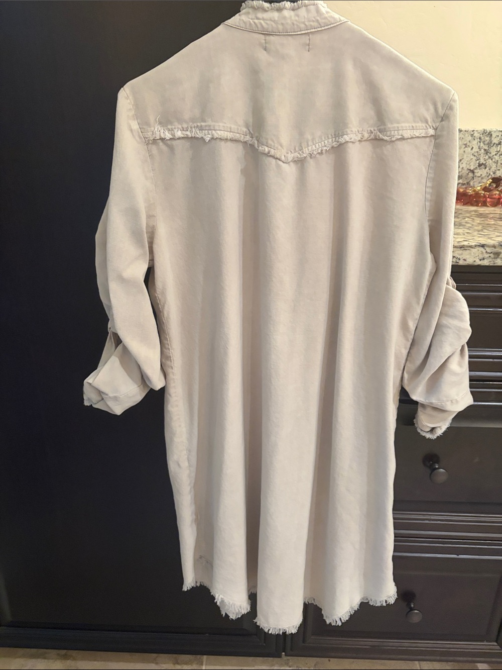 cloth & stone Cream Button-Front Mini Dress with Pocket Detail - Picture 2 of 6